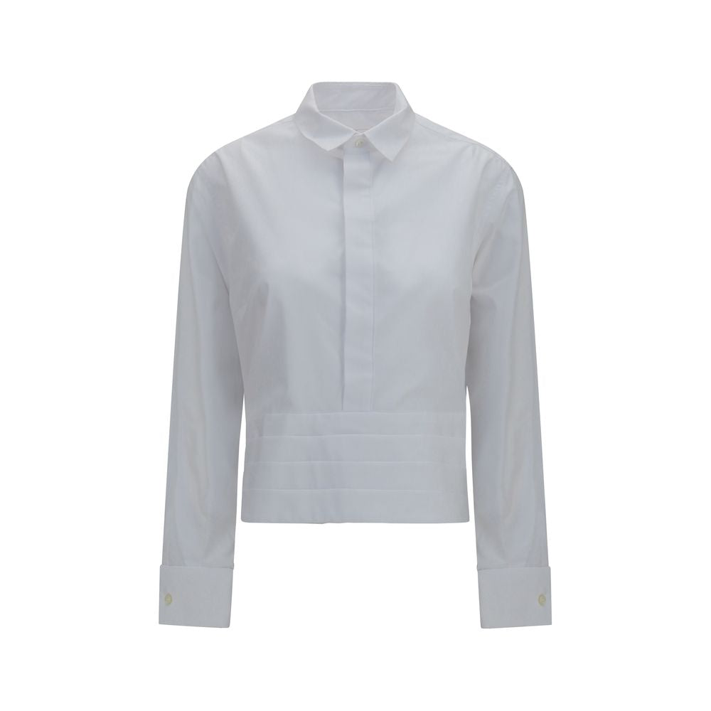 Sacai Cotton Poplin Cropped Shirt — White