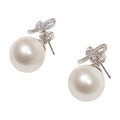 Self-Portrait Pearl Drop Earrings — Silver