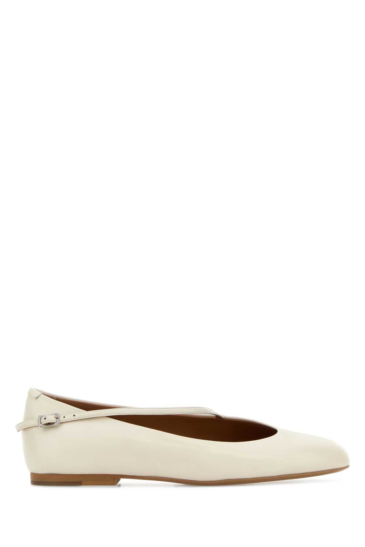 Jil Sander Leather Ballet Ballet Flat — Beige