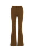 Pt Torino Cotton-Elastane Flared Trousers — Brown
