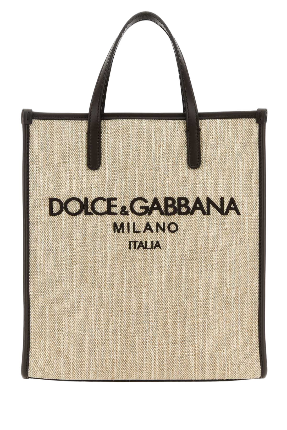 Dolce & Gabbana Canvas Logo Tote Tote Bag — Beige