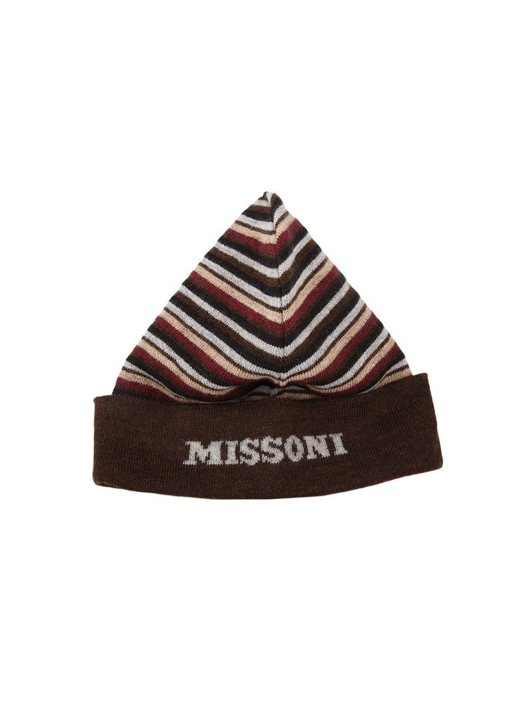 Missoni CP00WOUA489_0005_ONESIZE_Missoni Striped Wool Beanie — Brown