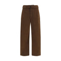 Lemaire Belted Heavy Twill Trousers — Brown