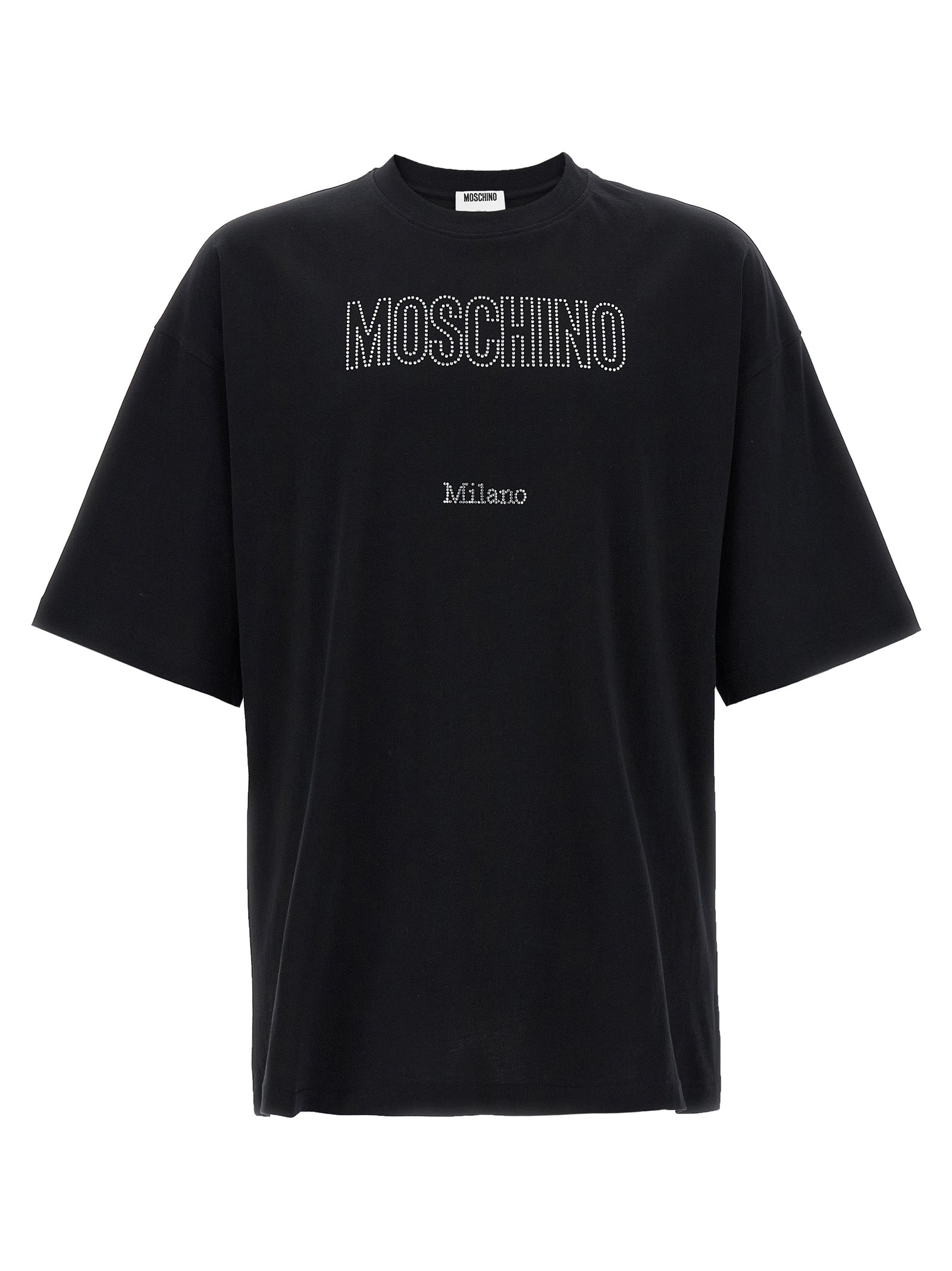 Moschino Rhinestone Logo T-Shirt — Black