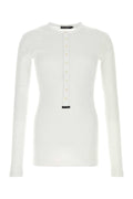 Dolce & Gabbana Ribbed Cotton Henley — White