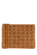 MCM Aren Visetos Crossbody Bag — Cognac