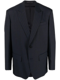 Valentino Monogram-Jacquard Wool-Mohair Blazer — Navy