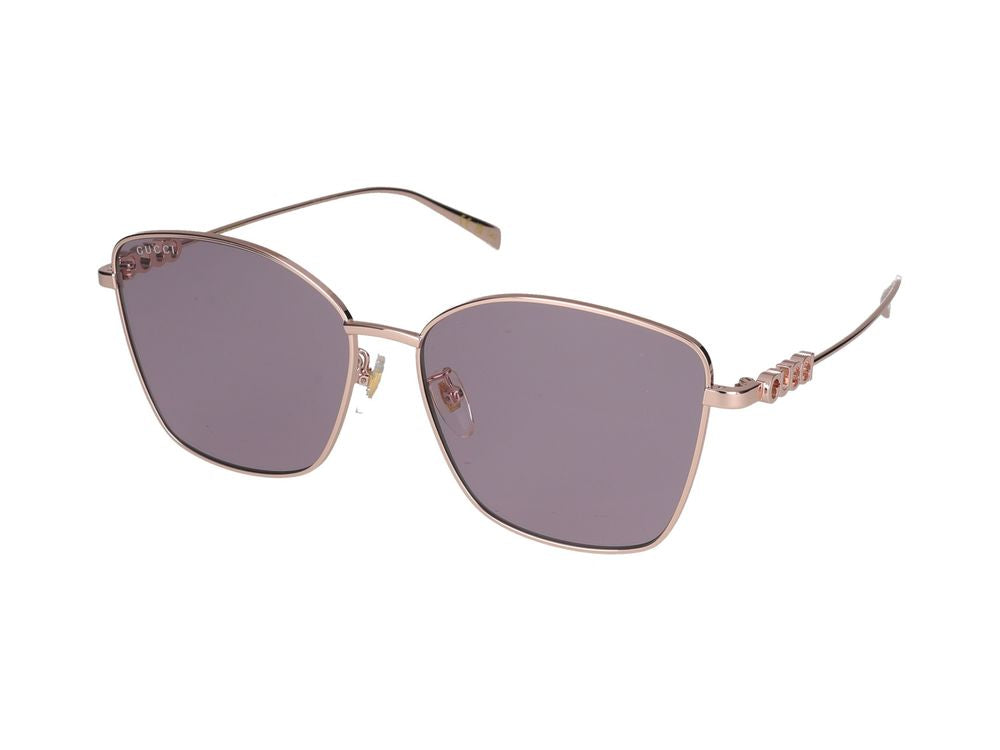 Gucci GG1805SA Metal Square-Frame Sunglasses — Gold