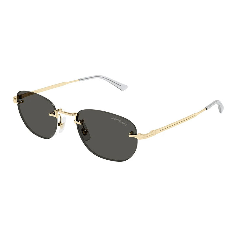 Montblanc MB0303S001 Gold Metal Rimless Sunglasses — Gold