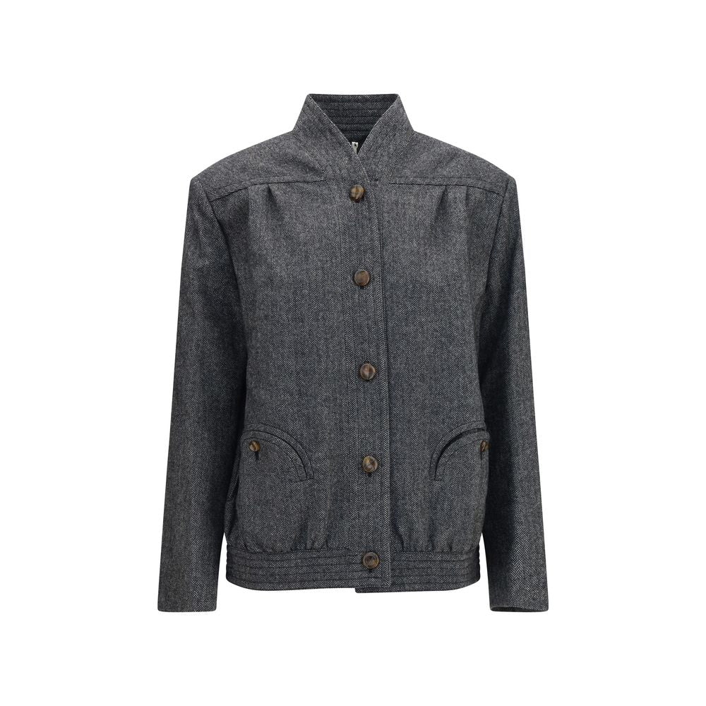 Blazé Milano Herringbone Wool Blend Jacket — Gray