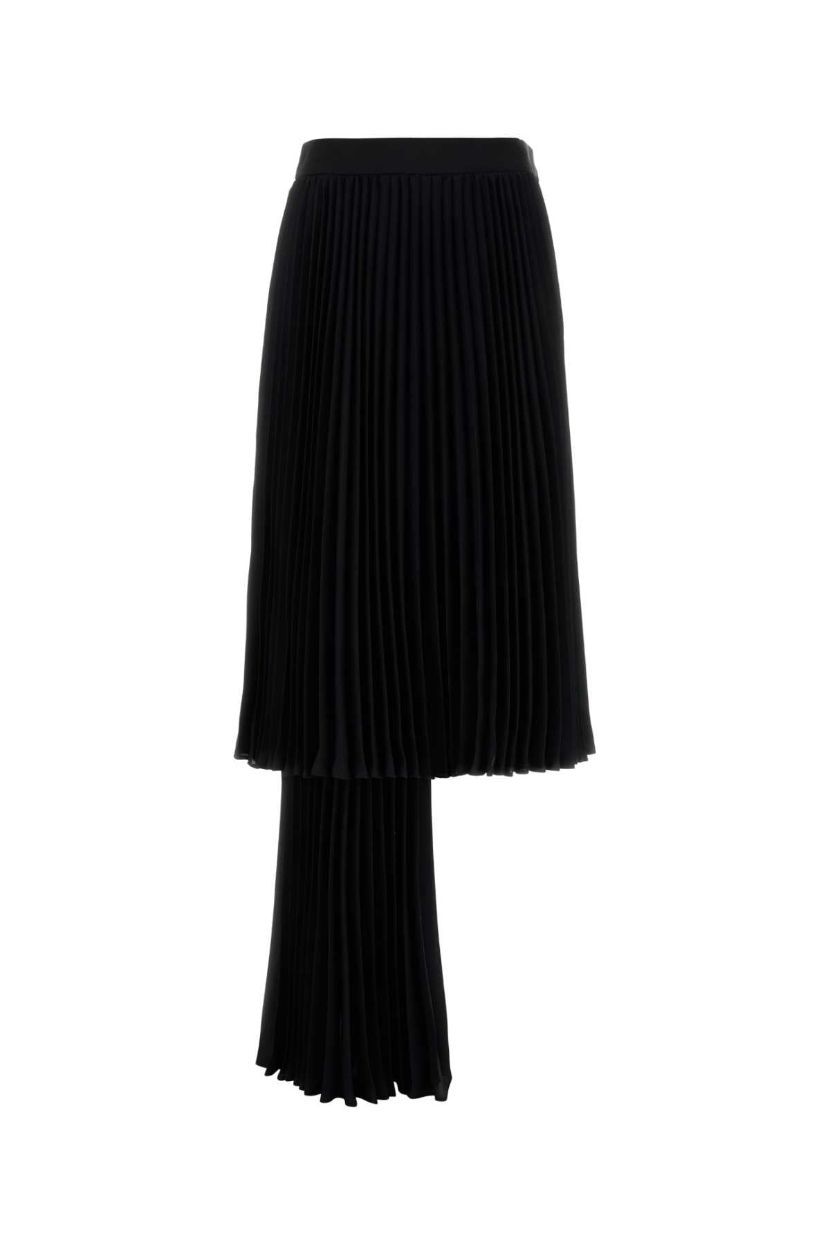 Bottega Veneta Pleated Polyester Skirt — Black