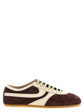Dries Van Noten Calfskin Leather Colorblock Sneaker — Burgundy