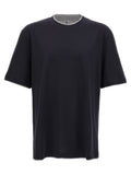 Brunello Cucinelli Cotton Crewneck T-Shirt — Navy