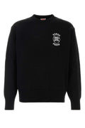 Kenzo Logo-Embroidered Cotton Sweater — Black