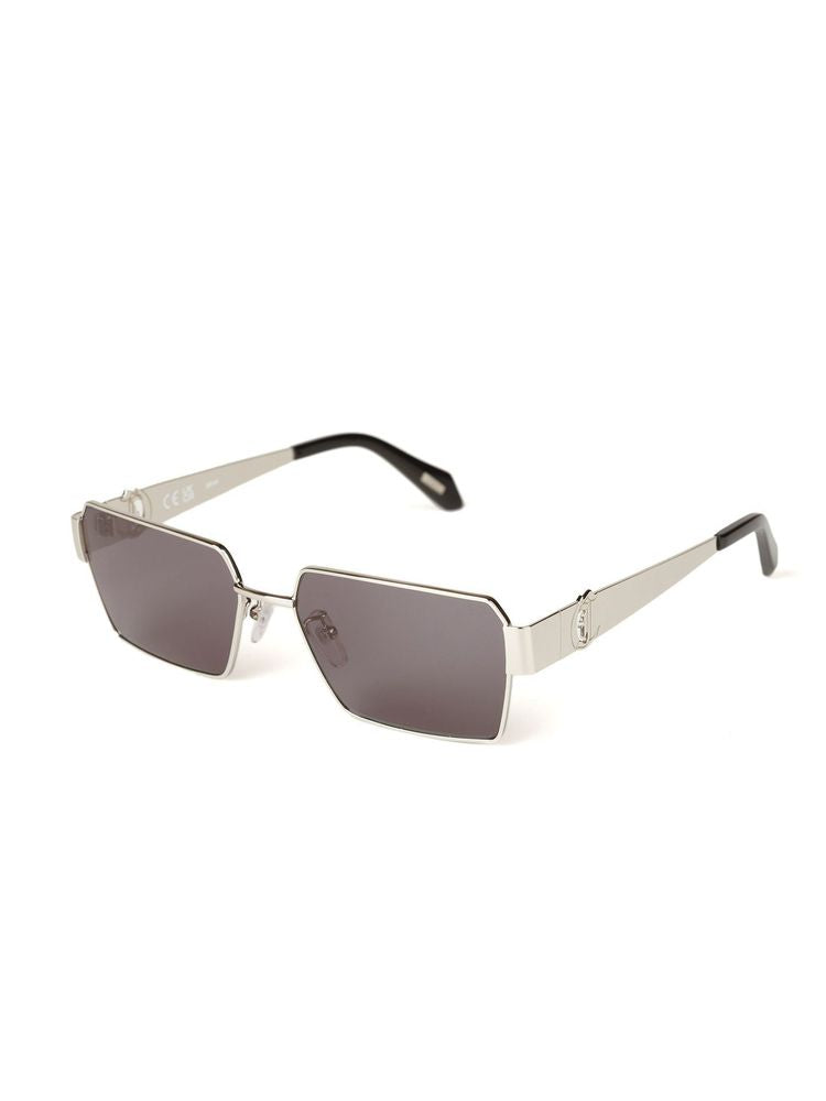 Just Cavalli SJC153 Metal Rectangle Sunglasses — Silver