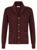 Brunello Cucinelli Ribbed Cotton Cardigan — Burgundy
