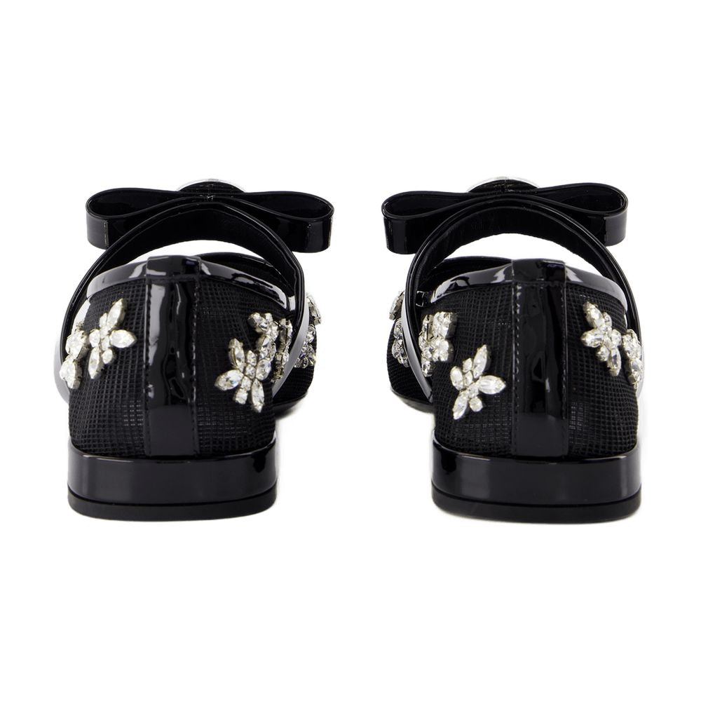 Versace Gianni Ribbon Flat — Black