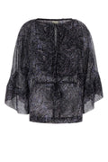 Isabel Marant Patterned Silk Blouse — Black