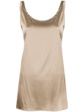Brunello Cucinelli Silk Blend Metallic Tank Top — Beige
