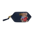 Ganni Bear-Embroidered Lambskin Coin Purse — Black