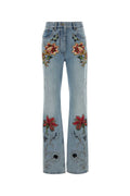Valentino Garavani Embroidered Floral Jeans — Blue