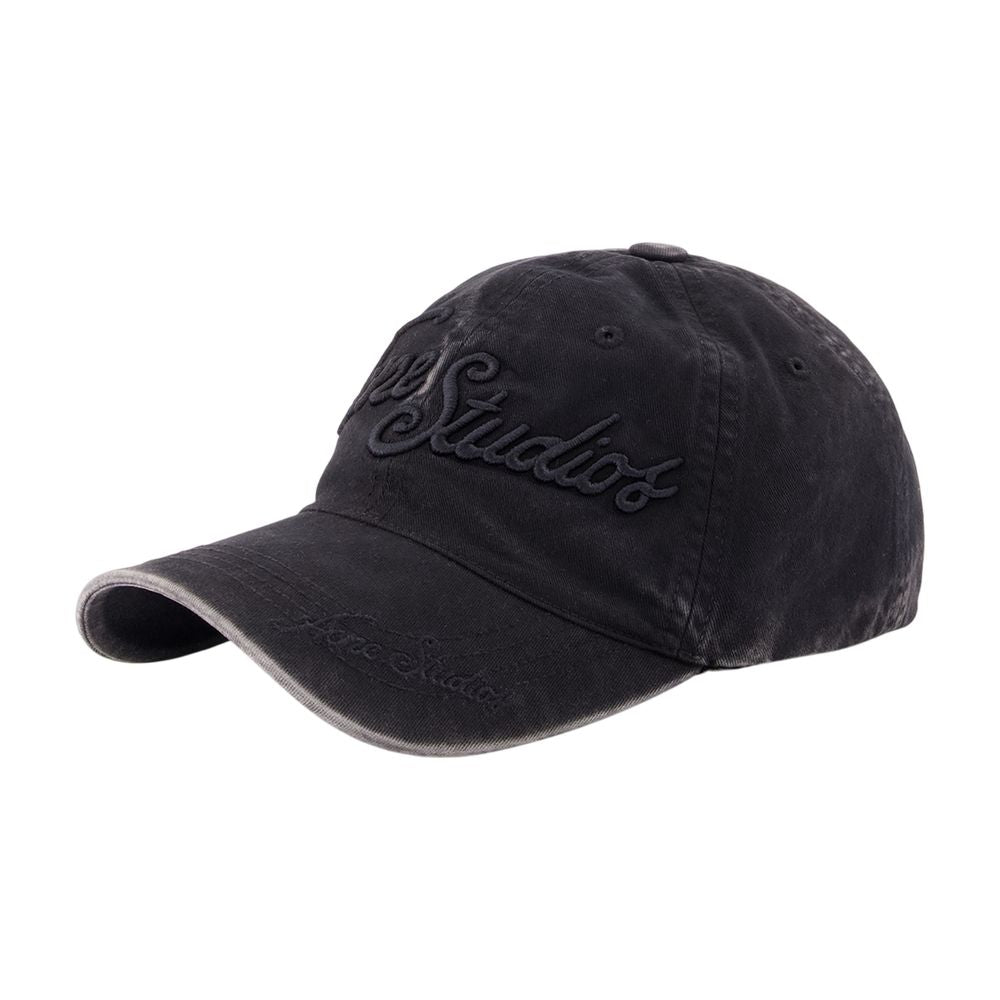 Acne Studios C40475-900 Cotton Logo Baseball Cap — Black