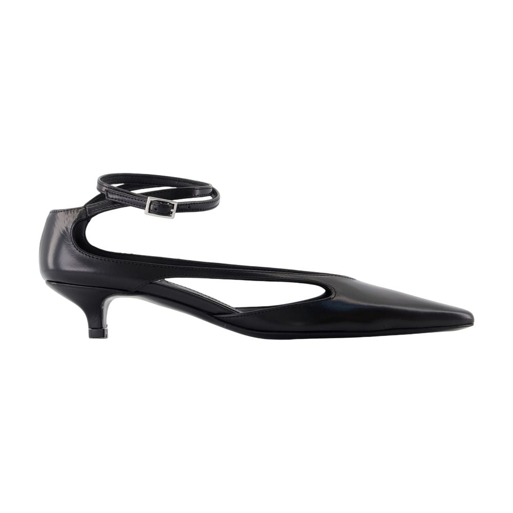 Toteme Kitten Heel Lambskin Pump — Black