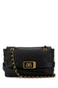 Balenciaga Chain-Strap Calf Shoulder Bag — Black
