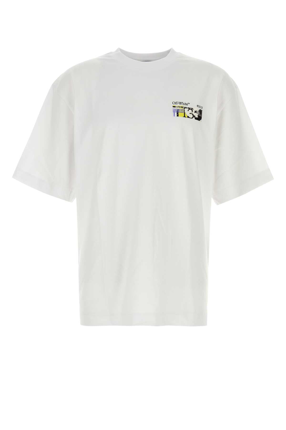 Camiseta de algodón con logo Off-White estampado — Blanco