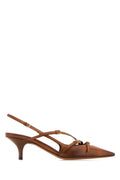Miu Miu Leather Slingback Slingback Heel — Brown