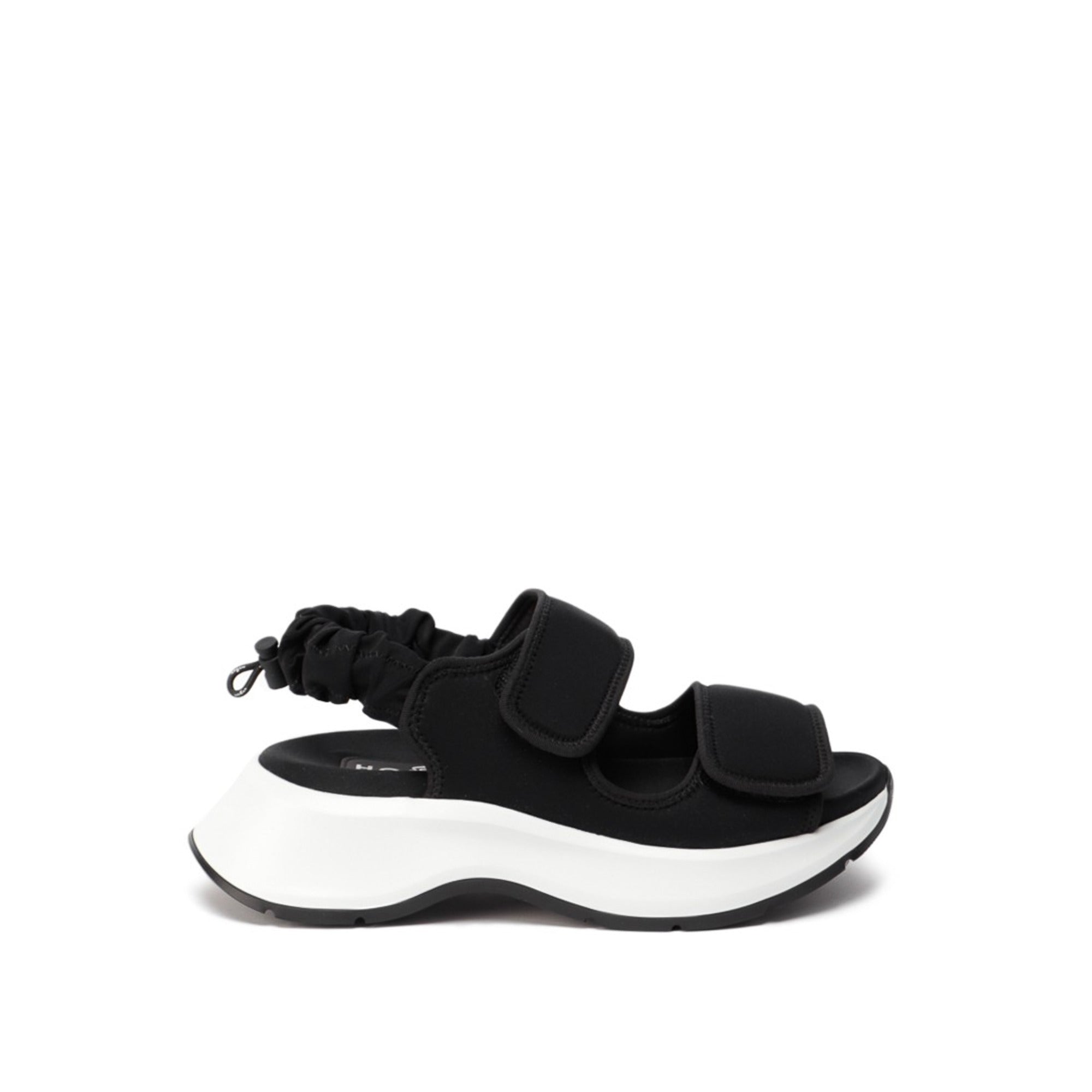 Hogan Chunky Touch-Strap Sandals — Black