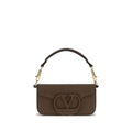 Valentino Garavani VLogo Signature Shoulder Bag — Brown