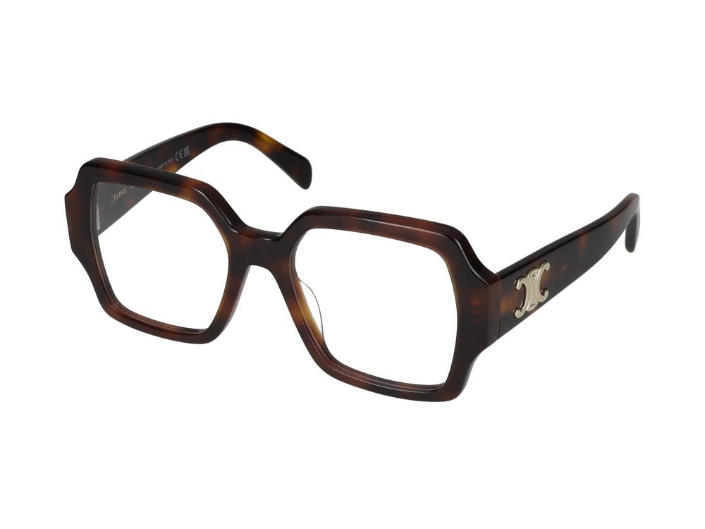 Celine CL50131I Square-Frame Acetate Eyeglasses — Tortoiseshell