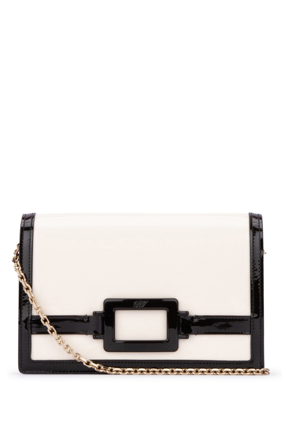 Roger Vivier Two-Tone Vernis & Nappa Clutch — Multicolor