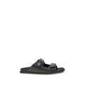 Dolce & Gabbana Leather Buckle-Strap Sandals — Black