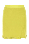 Bottega Veneta Ribbed Wool Skirt — Yellow