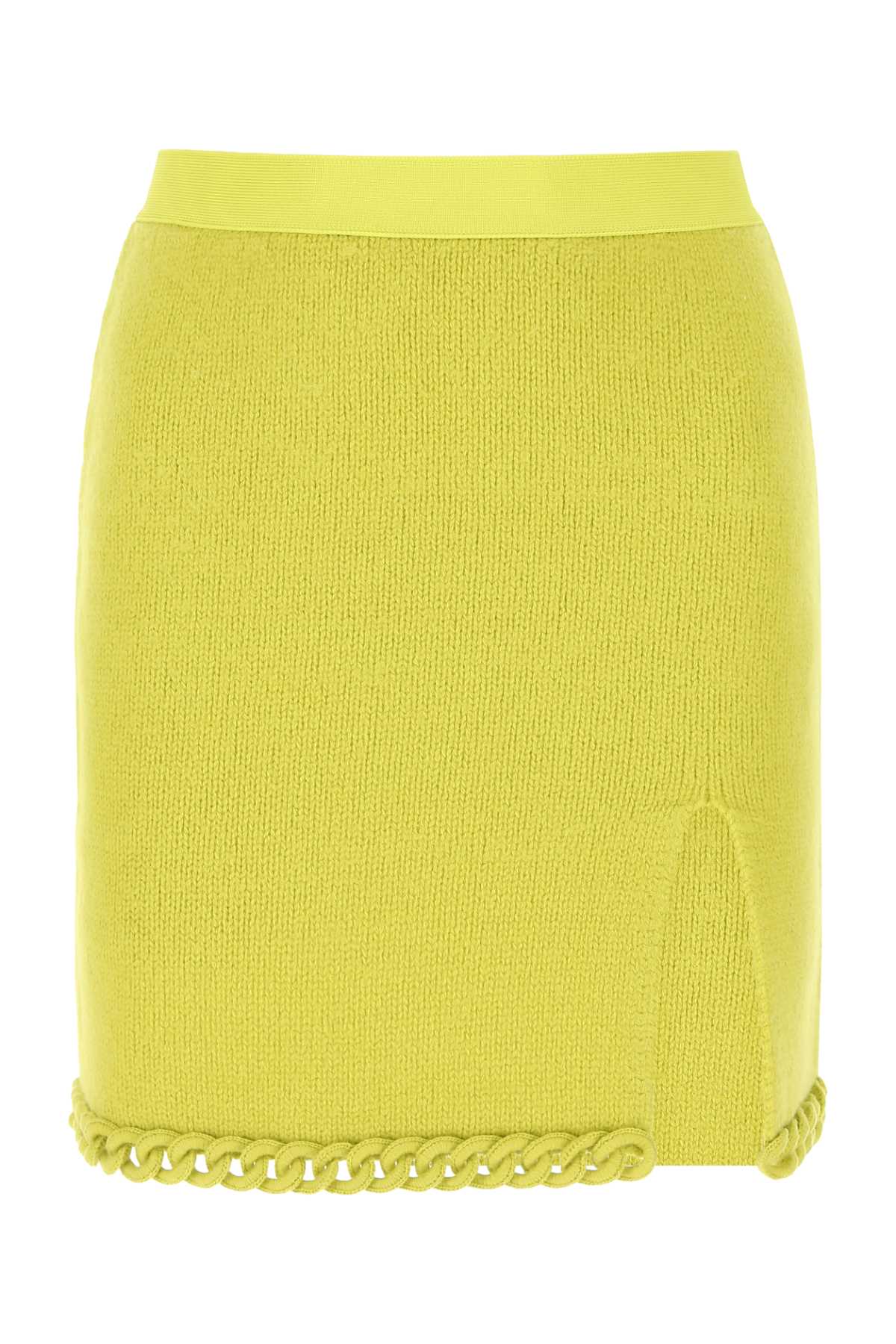 Bottega Veneta Ribbed Wool Skirt — Yellow