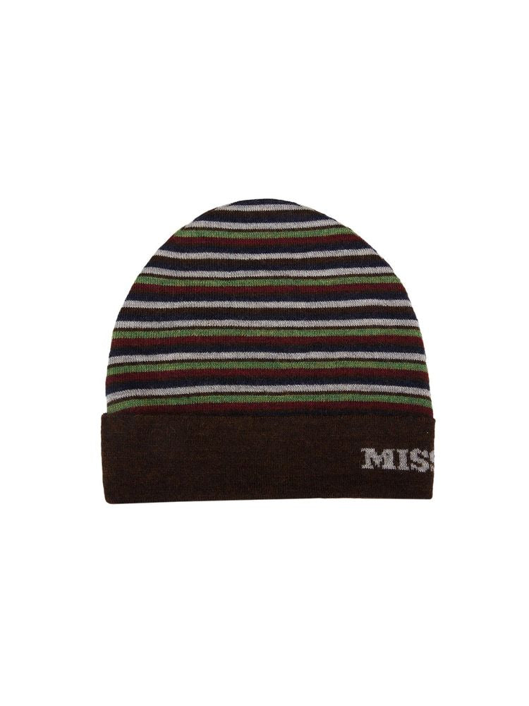 Missoni CP00WOUA489_0003_ONESIZE_Missoni Striped Wool Beanie — Brown
