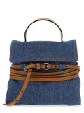Moschino Tie Me Top Handle Bag — Blue