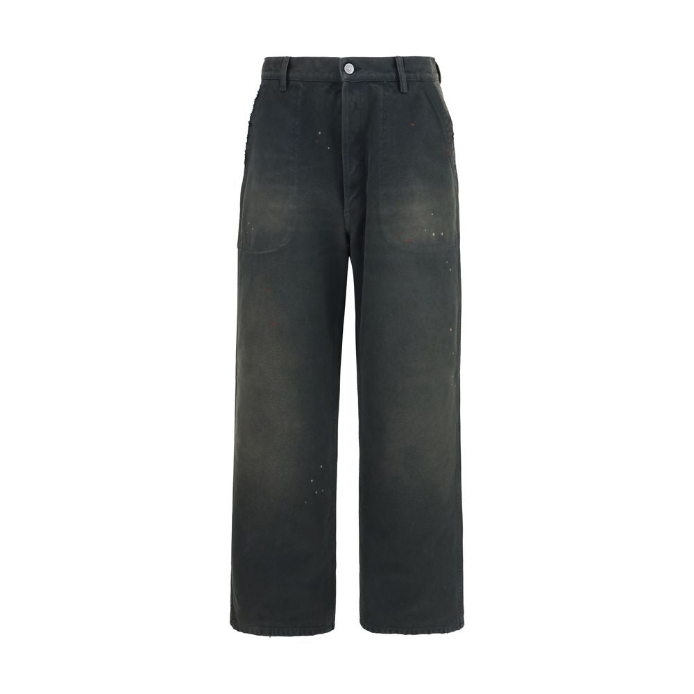Maison Margiela Double-Dye Cotton Trousers — Gray