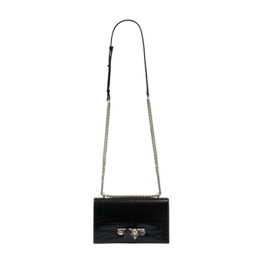 Alexander McQueen Jewelled Crossbody Bag — Black