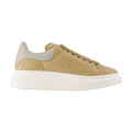 Alexander McQueen Oversized Calfskin Low-Top Sneaker — Beige
