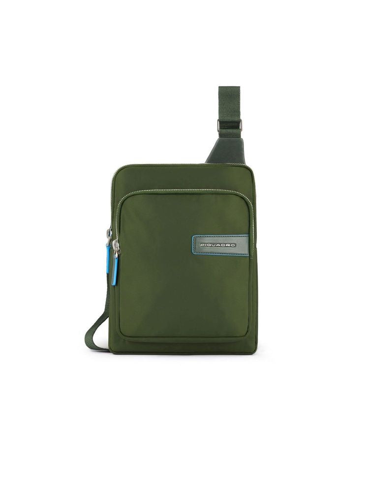 Bandolera Piquadro de nailon reciclado - Verde