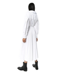 Valentino Wrap Pleated Shirt Dress — White
