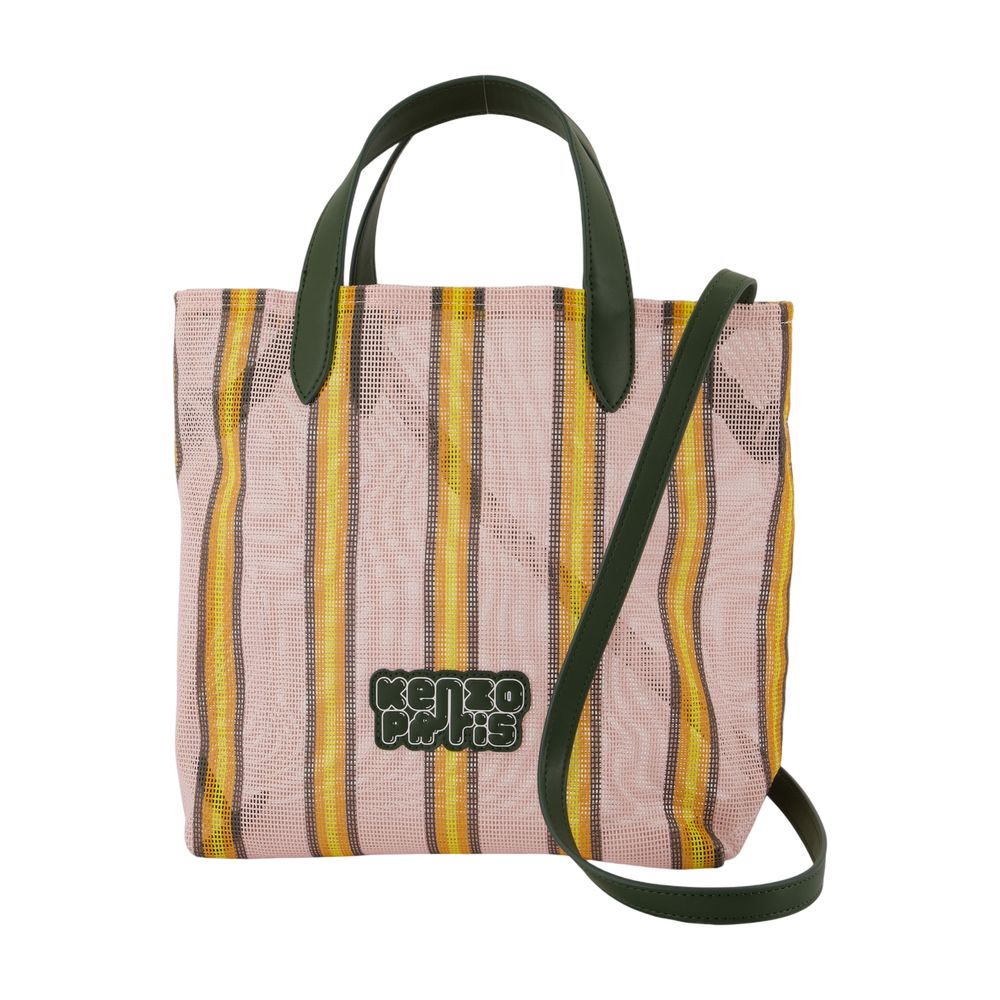 Kenzo Striped Knit Tote Bag — Pink