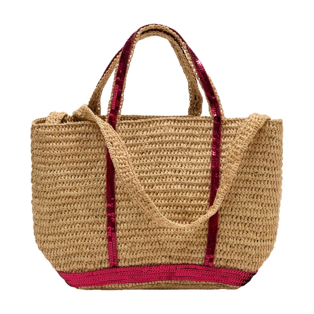 Vanessa Bruno Raffia Tote Bag — Beige