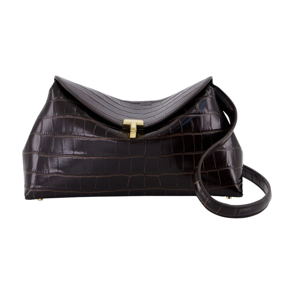 Toteme T-Lock Pouch Clutch — Brown