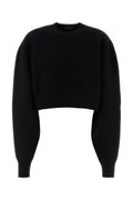 Tom Ford Cropped Wool-Cashmere Sweater — Black
