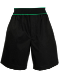 Bottega Veneta Logo Waistband Bermuda Shorts — Black