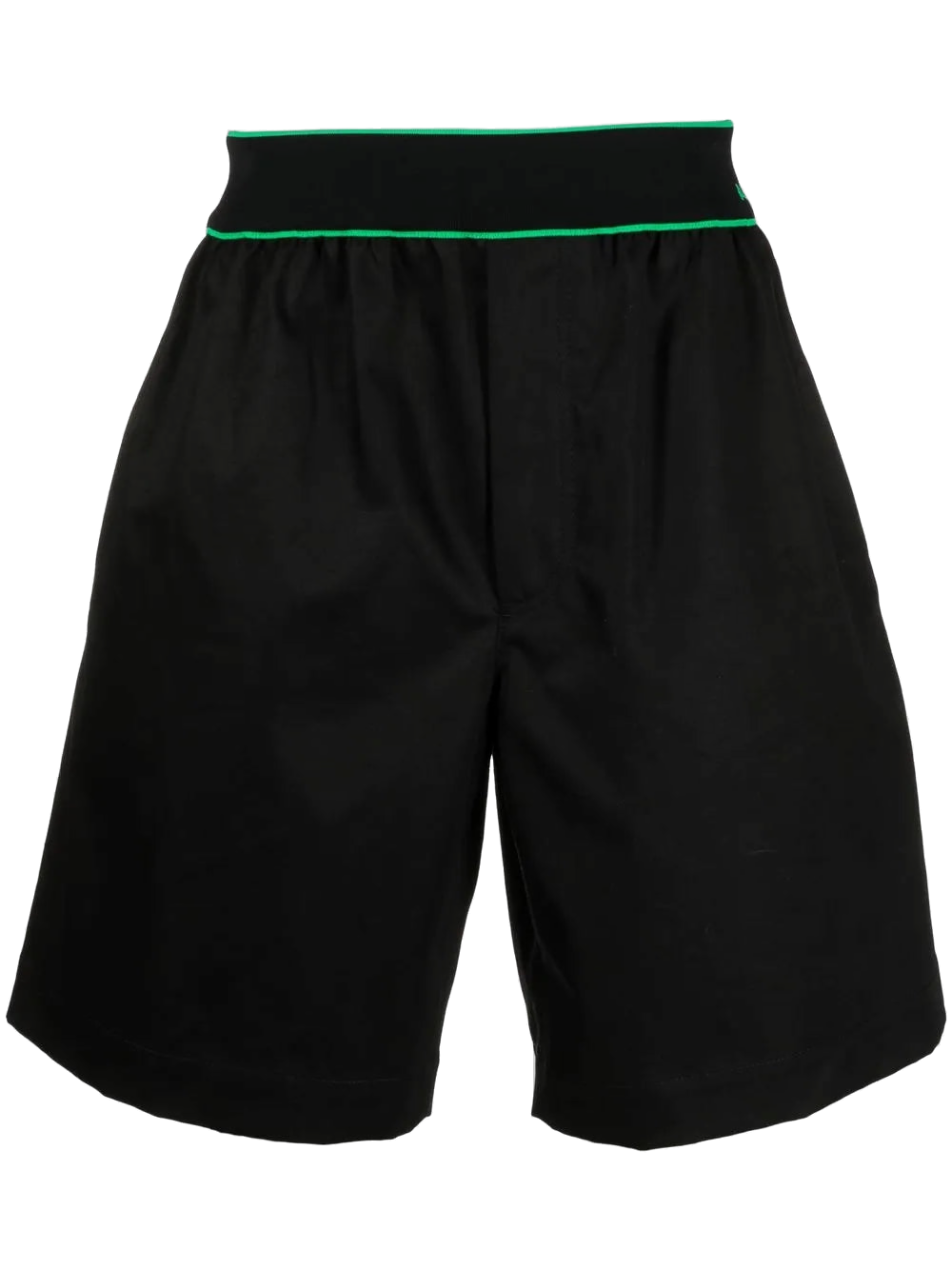 Bottega Veneta Logo Waistband Bermuda Shorts — Black